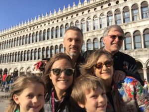 Family selfie in the famous Piazza San Marco.
