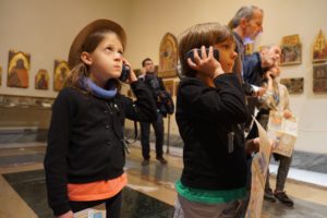 Audio tour focus in the Vatican museum.
